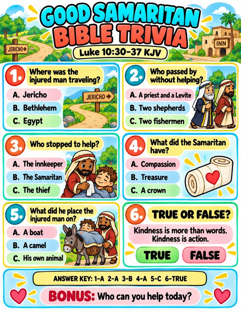 How Many Question Sign Cartoon Good Samaritan Bible Lesson for Kids, Good Samaritan Sunday School ...