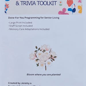 Giochi di quiz primaverili per anziani / Risorse per direttori di attività / Attività per la vita assistita e la cura della memoria / Kit di programmi stampabili per la vita degli anziani