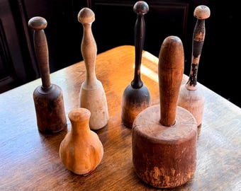 Antique Vintage Primitive Wooden Potato Mashers Rustic Country Farmhouse - Your Choice