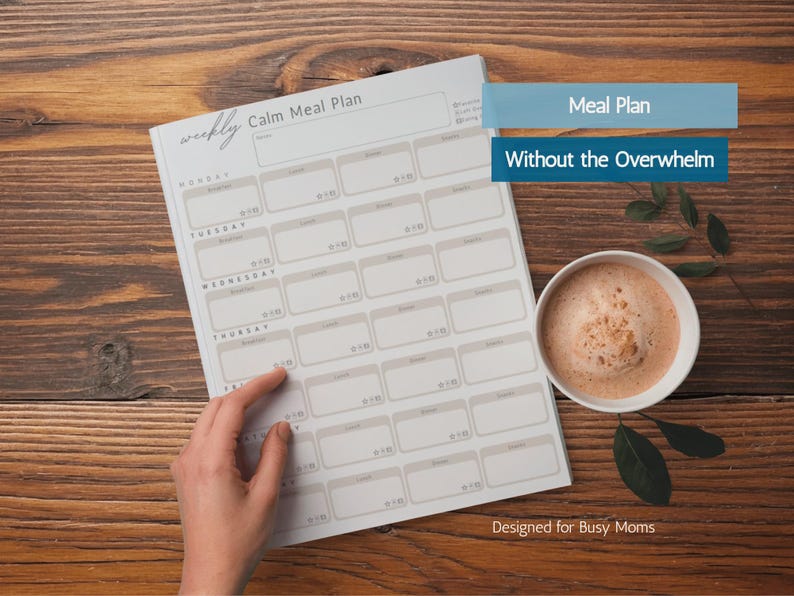 Weekly Meal Planner Printable | Minimalist ADHD Friendly Organizer ...