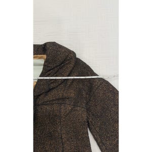 Anthropologie -Beth Bowley Vintage Bronze Metallic Wool Jacket Portrait Collar 8 image 9