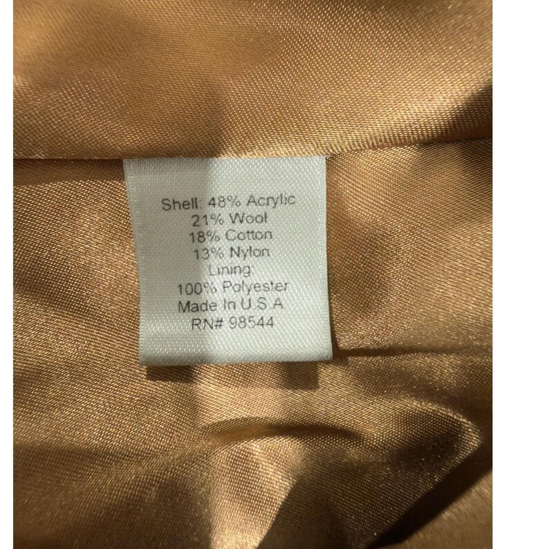 Anthropologie -Beth Bowley Vintage Bronze Metallic Wool Jacket Portrait Collar 8 image 5