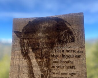 Custom Made to Order Beetle Kill Engraved Wall Hangings Personalized