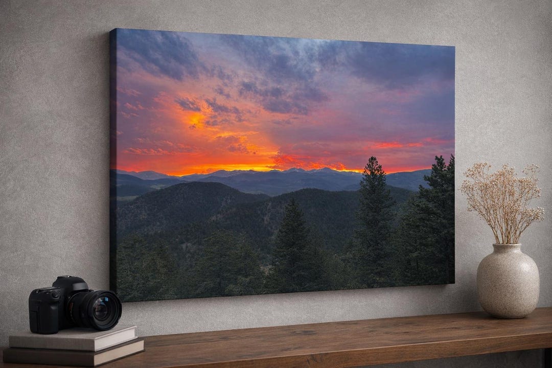 Mountain Sunset Canvas Print Colorado Landscape Wall Art Nature ...