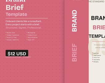 Brand Brief Template PDF | Client Onboarding Template | Freelance Designer Brief | Brand Strategy Template | Instant Download