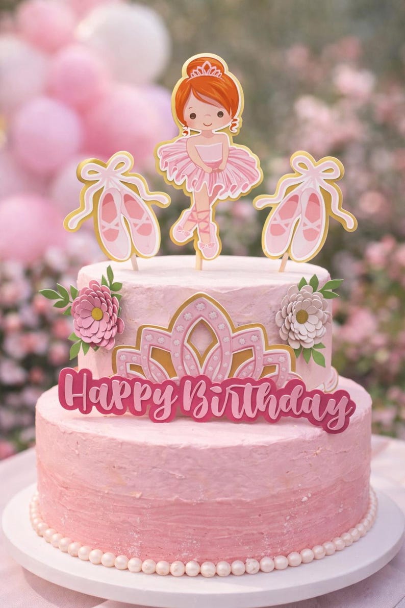 Personalized Ballet Cake Topper With Name Ballerina Cake Decoration — free download