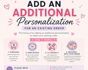 Additional Personalization Add-On for Existing Order | Extra Name | Extra Age | Custom Cake Topper Add On