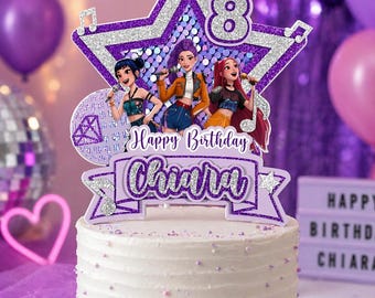 Cake topper hunters kpop Kpop Cake Topper Personalized | Custom Name & Age Birthday Cake Decoration | Girl Party Topper Kpop Theme