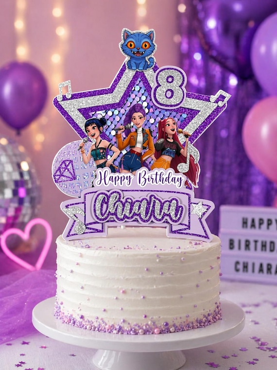 Cake topper hunters kpop Kpop Cake Topper Personalized | Custom Name & Age Birthday Cake Decoration | Girl Party Topper Kpop Theme