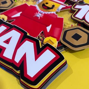 Roblox Birthday Cake Topper Personalized | Custom Name & Age | Boy Party Decoration | Gamer Cake Topper | Roblox Party Supplies image 5