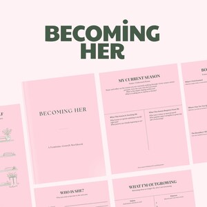 Cahier d'exercices Devenir son PDF | Journal de croissance féminine | Planificateur numérique d'autoréflexion et de vie intentionnelle