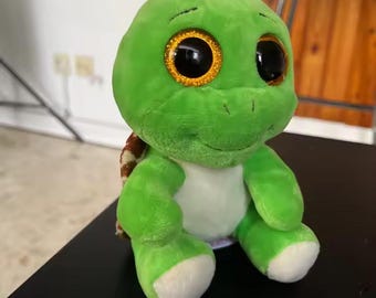 Cute Green Turtle Plush with Sparkly Eyes | Kawaii Stuffed Animal | Soft Snuggle Plushie | Adorable Gift for Kids & Turtle Lovers