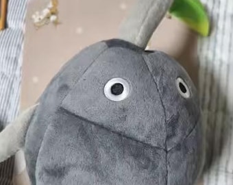 Cute Gray Plush Toy | Round Soft Stuffed Animal | Minimalist Kawaii Plushie | Cozy Gift for Kids & Adults