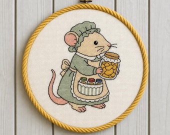 Etichette per dispensa in stile cottage accogliente - Schema per punto croce / Kawaii Cottagecore (Download PDF)