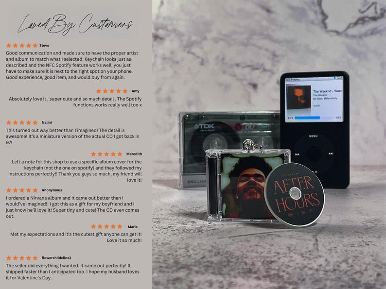 Custom CD Keychain NFC Music Keychain Mini CD Keychain Tap To Play Song Gift Personalized Music Gift Custom Album Keychain image 7