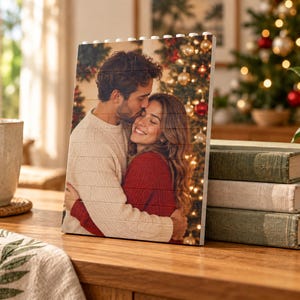 Personalized Photo Building Block, Couple Brick Puzzle Keepsake, Anniversary or Christmas Gift