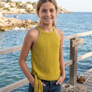 Clarckei Kids Summer Tank Top Knitting Pattern | Halter Neck Knit Top | Children’s Knit Pattern PDF | Sizes 2–12 Years