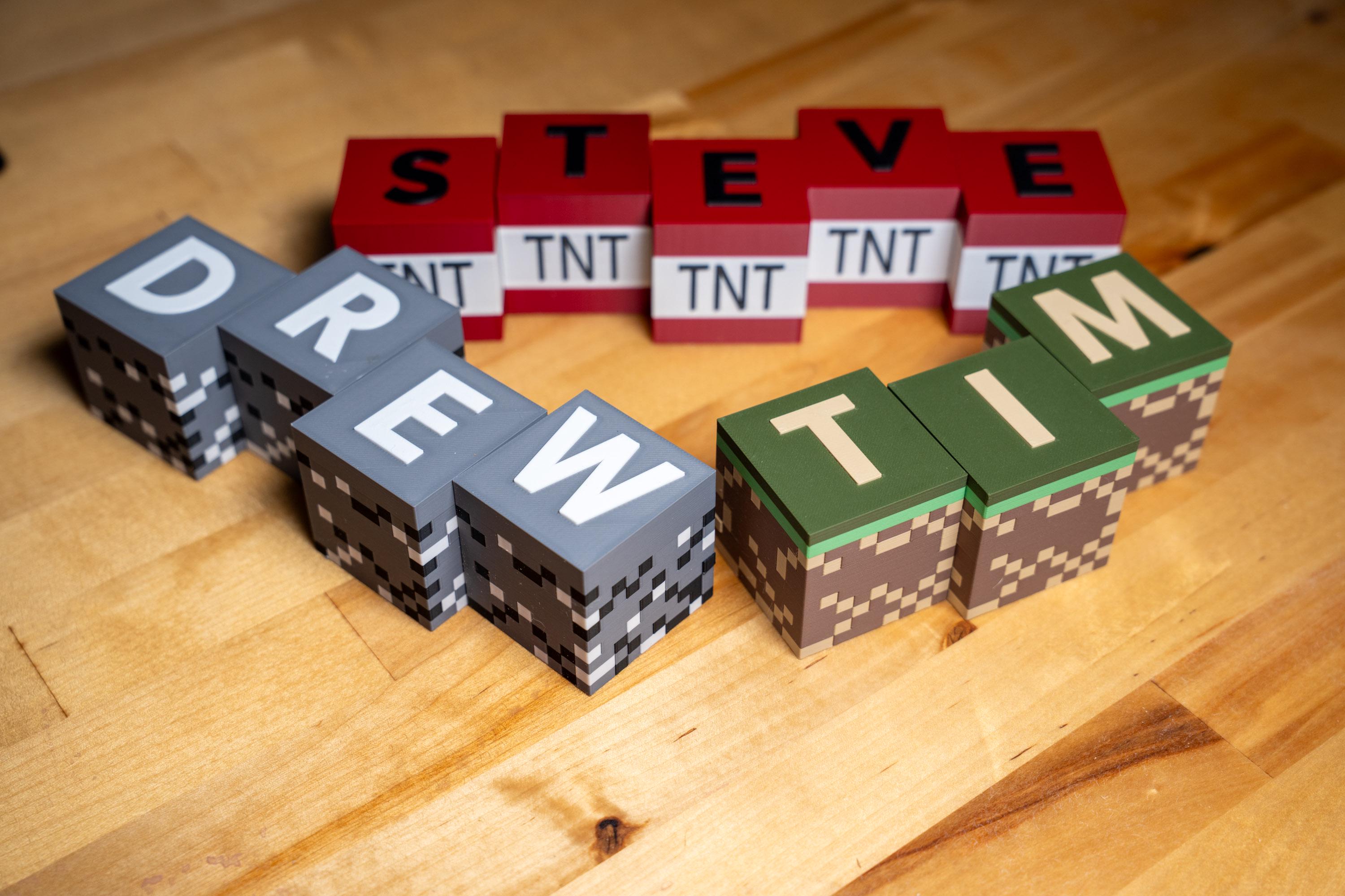 Riley Minecraft Letters Minecraft Style Letter Blocks β Personalized Name Cubes β Gamer Room ...