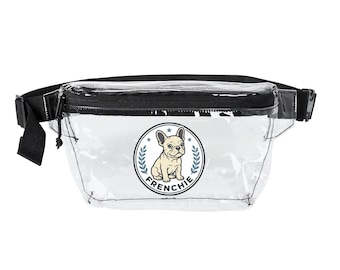 Riñonera transparente con estampado de bulldog francés