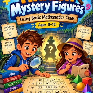 Rompicapo matematico per bambini, figure misteriose nascoste, libro di rompicapo matematico / Età 8-12, 100 giochi di logica (download digitale)