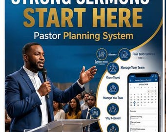 Bi-Vocational Pastor Sermon Outline Worksheet | Quick Sermon Prep (Printable PDF)