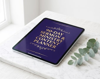 90-dagars predikoplanerare, innehållskalender för verksamheten, arbetsbok för bibelstudier (utskrivbar)