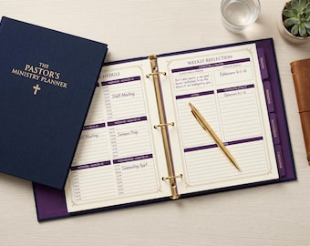 First-Time Pastor Annual Planner | Sermon Calendar, Budget & Member Care System (Fillable PDF)