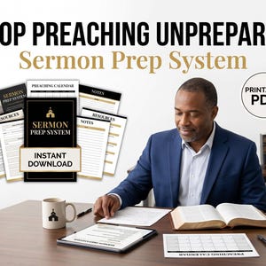 Plantilla de preparación de sermones / Hoja de trabajo para el pastor (PDF imprimible)