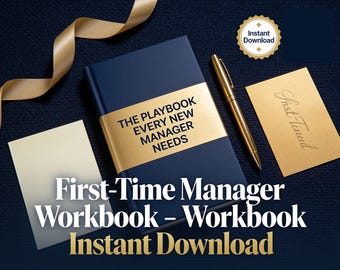 First-Time Manager Workbook | New Manager Training Guide, Leadership Development Template, Digital Download PDF