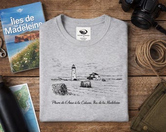 Beach Lighthouse Sketch T-Shirt | Minimal Coastal Illustration