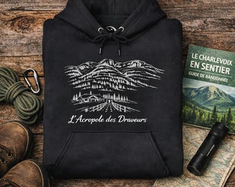 L Acropole des Draveurs Hoodie, Charlevoix Mountain Adventure Sweatshirt, Nature Lover Gift
