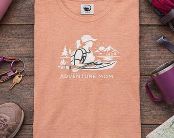 Adventure Mom Kayak T-Shirt, Outdoor Nature Lover Hiking Camping Tee