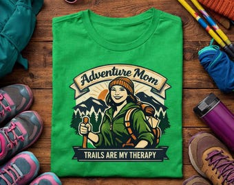Adventure Mom Hiking Tee | Trails Are My Therapy Graphic Shirt