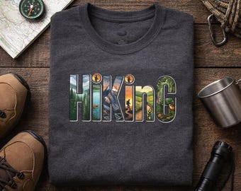 Hiking T-Shirt – Mountain Graphic Tee – Outdoor Adventure Shirt – Gift for Hikers – Unisex Nature Apparel