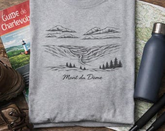 Minimalist Mountain Landscape Shirt – Line Art Nature Tee – Outdoor Adventure T-Shirt – Gift for Hikers & Campers – Unisex