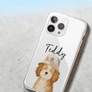 Cavapoo Doodle-skal för iPhone 17 Air 16E 15 14 13 SE Pro Max Plus Galaxy S25 S26-fodral, personligt genomskinligt silikonskal, present till hundälskare