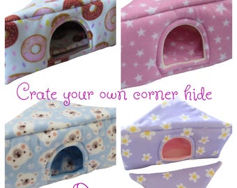 Soft fleece cosy corner hide,house,guinea pig bed,small animal cave pod