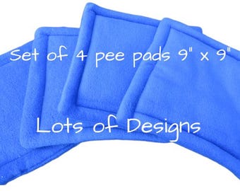 Set of 4 9" Fleece Guinea Pig Pads – Small Animal Cozy Fleece Liners