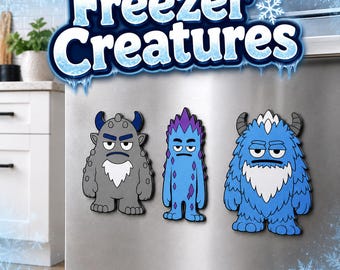 Freezer Creature Magnets | Funny Cartoon Monster Fridge/Freezer Magnets | Weird Kitchen Decor