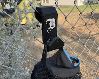 Personalized Chain Link Fence Hook Hanger - Baseball/Softball Dugout Bag Hook - Custom Team Logo or Name