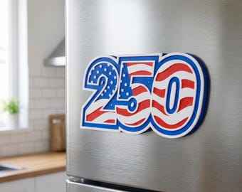 America 250 Embossed Fridge Magnet | USA 250 | Decorative Refrigerator Decor