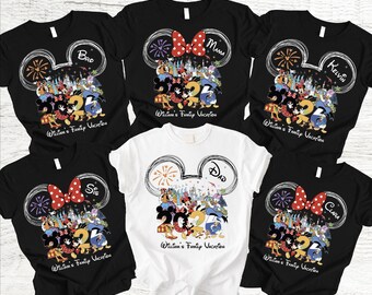 Koszulka z nadrukiem Disney Family Vacation 2026, spersonalizowana koszulka Magical Trip, pasujące koszulki grupowe