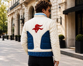 Giacca cosplay di Star Fox / Cappotto da motociclista/gamer in vera pelle da uomo / Design artigianale su misura