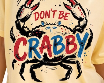 No seas gruñón PNG, Ilustración de verano costero, Diseño de camisa náutica, Gruñón PNG, Cangrejo con lazo coqueto PNG, Vacaciones de verano PNG ARCHIVO DIGITAL