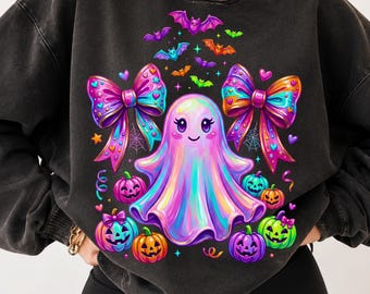 Neon Hallowen Png, Preppy Ghost Coquette Png, Png Coquette Ghost Bow, Neon Fall Png Designs Girly, Pink Coquette Halloween, Neon Ghost Png