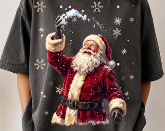 Happy Santa Claus PNG, Santa in Snow PNG, Christmas Sublimation, Vintage Christmas gifts, Realistic Santa Png, Sparkle Santa png