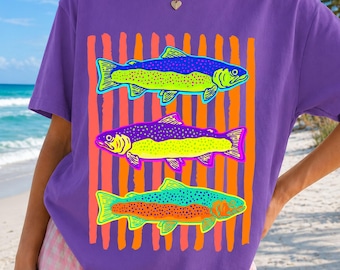 Trucha rayada PNG, Pez preppy PNG, Viaje de pesca de verano PNG, Neón PNG, Chica moderna PNG, Rayas de pez PNG, Días de lago PNG, Trucha PNG