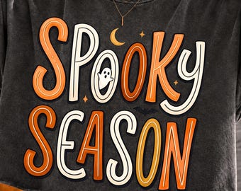 Trío de fantasmas retro de la temporada espeluznante PNG, letras de fantasmas de Halloween dibujadas a mano, diseño vintage de leopardo con puntos a cuadros naranja crema de Halloween espeluznante