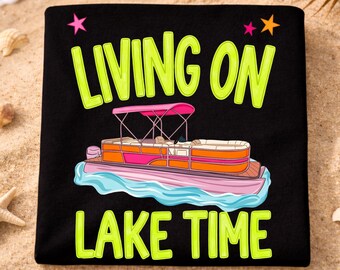 Vivir en el lago PNG, Lancha motora PNG, Vida en el lago PNG, Barco pontón PNG, Lago de verano preppy PNG, Diseño de viaje al lago PNG, Vacaciones de verano PNG
