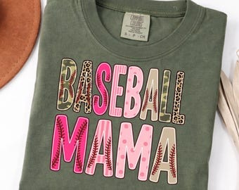 Retro Baseball Mama Png, Camo Baseball, Baseball Stripes Leopard, Pink Dots Sublimation Design Digital Download